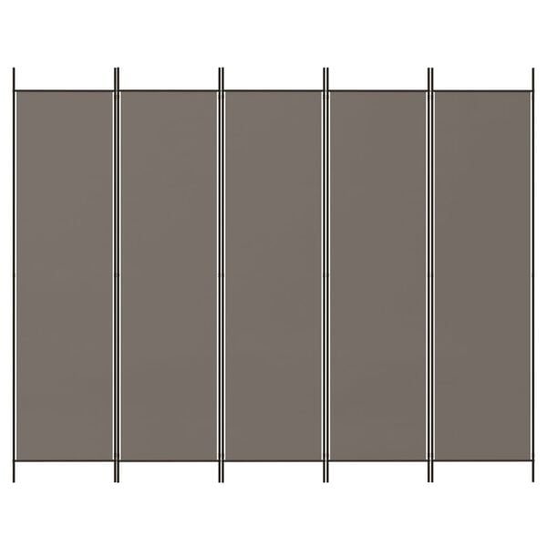 vidaXL 5-Panel Room Divider Anthracite 98.4"x78.7" Fabric