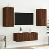 vidaXL TV Wall Unit Brown oak Engineered wood Standard TV Wall Unit