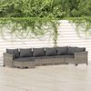 vidaXL Garden Lounge Set Grey PE Rattan, Powder-Coated Steel Large