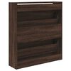 vidaXL Shoe Cabinet Brown Oak 31.5"x8.3"x34.4" Engineered Wood