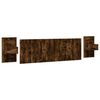 vidaXL Bed Headboard With Cabinet Smoked oak Engineered wood Large