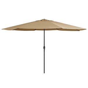 vidaXL Garden Parasol Taupe 100% polyester fabric, metal pole Large