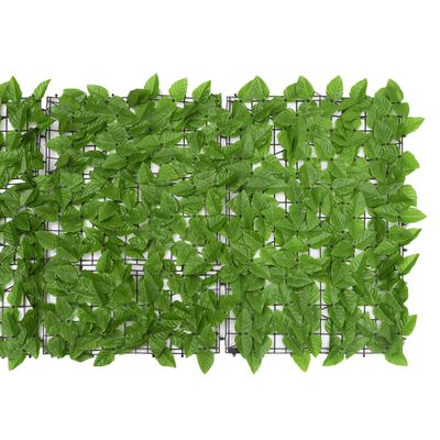 vidaXL Balcony Privacy Screen with Green Leaves 236.2"x29.5"