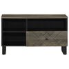 vidaXL TV Cabinet Black Solid Mango Wood Medium TV Cabinet Rectangular