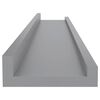 vidaXL Wall Shelf Set of 4 Grey MDF 23.6 x 3.5 x 1.2 in Stylish Design
