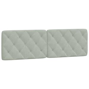 vidaXL Headboard Cushion Light Grey Velvet 59.8 in Removable Covers