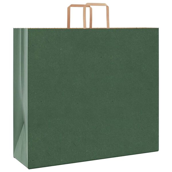 vidaXL Paper Bags 250 pcs with Handles Green 54x15x49 cm