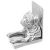 vidaXL Bookends 2 pcs Silver 4.72 x 5.91 x 7.09 in Aluminium