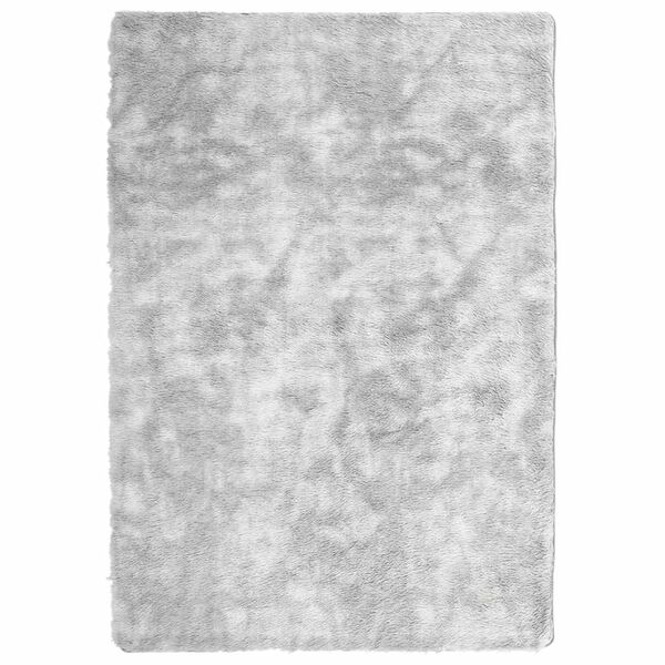 vidaXL Shaggy Rug Silver Grey Polyester 63 x 90.6 in Shaggy Rug