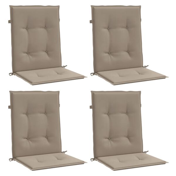 vidaXL Lowback Chair Cushion Set of 4 Taupe Oxford fabric (100% polyester)