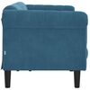 vidaXL Sofa Blue Velvet, Plywood, Solid Wood 3-Seater Modern Sofa