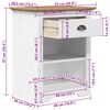 vidaXL Bedside Cabinet White, Brown Solid pine wood, engineered wood, metal