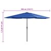 vidaXL Garden Parasol Azure Blue 100% polyester, metal Large Collapsible