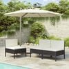 vidaXL Garden Chair Set of 3 Black, Cream White