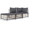 vidaXL Garden Lounge Set Anthracite Poly rattan Medium Modular