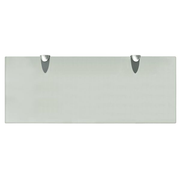 vidaXL Floating Shelf Set of 2 Frosted Tempered safety glass, Zinc alloy