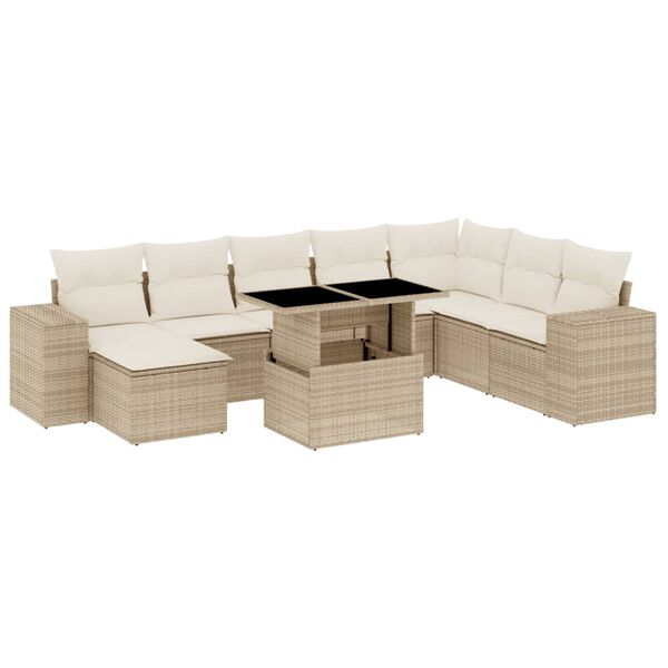 vidaXL Garden Sofa Set Beige, Cream White