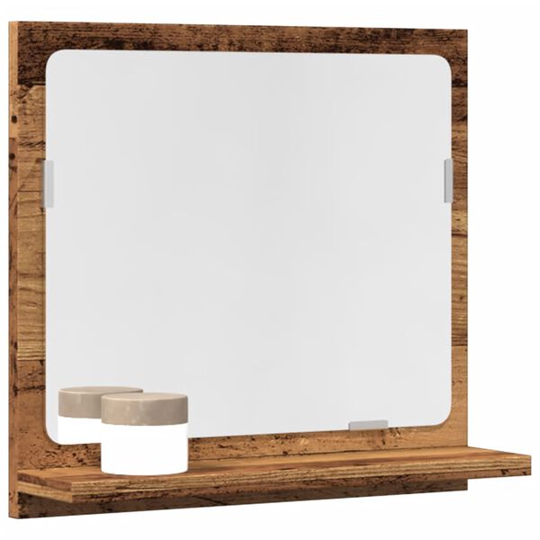 vidaXL Bathroom Mirror Cabinet Old wood Engineered wood, glass Medium