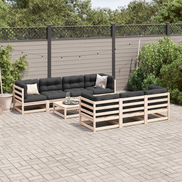 vidaXL Patio Sofa Set Anthracite Solid pine wood Large Modular