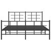 vidaXL Bed Frame Black Powder-Coated Steel King Size Bed Frame