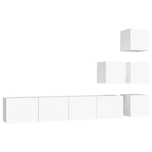 vidaXL Wall-mounted TV Stand White Engineered Wood