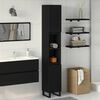 vidaXL Bathroom Cabinet with Shelf Black Oak 11.81 x 11.81 x 74.80 in