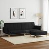 vidaXL Sofa Bed Black Polyester, Wood, Foam, Plastic 2-Seater