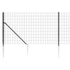 vidaXL Wire Mesh Fence with Spike Anchors Anthracite 2.6x32.8'