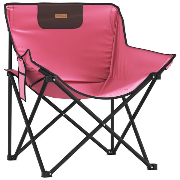 vidaXL Camping Chairs with Pocket Foldable 2 pcs Pink