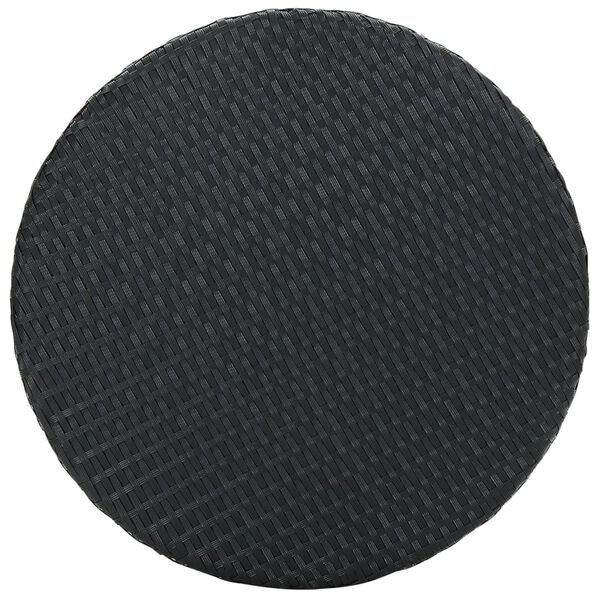 vidaXL Garden Table Black PE rattan, Powder-coated steel Counter Height
