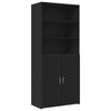 vidaXL Storage Cabinet Black Engineered Wood Tall Storage Cabinet