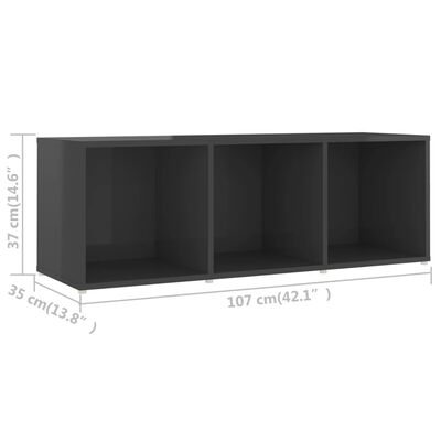 vidaXL TV Stands 3 pcs High Gloss Gray 42.1"x13.8"x14.6" Engineered Wood