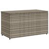 vidaXL Garden Storage Cabinet Grey PE Rattan, Powder-Coated Steel Medium