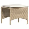 vidaXL 3 Piece Patio Dining Set with Cushions Beige Poly Rattan