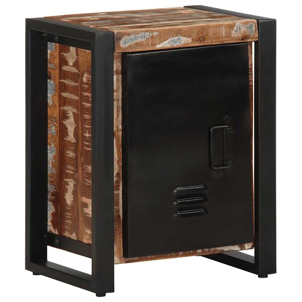 vidaXL Bedside Cabinet Multicolor Solid reclaimed wood, iron