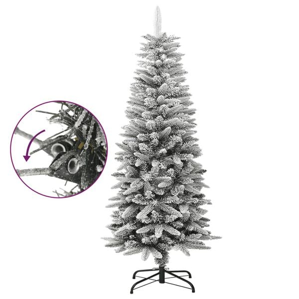 vidaXL Christmas Tree White and green PVC Slim Decorative Inlays