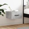 vidaXL Wall-mounted Bedside Cabinet Concrete Gray Engineered wood