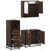 vidaXL Bathroom Furniture Set Brown Oak Engineered wood, metal, glass