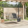 vidaXL Patio Swing Bench Gray PE Rattan and Powder-Coated Steel