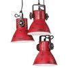 vidaXL Hanging Lamp Distressed Red Iron Medium Industrial Hanging Lamp