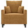 vidaXL Sofa Chair Brown Velvet (100% polyester), Metal, Textilene Single