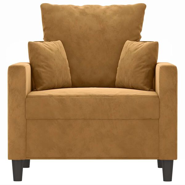 vidaXL Sofa Chair Brown Velvet (100% polyester), Metal, Textilene Single
