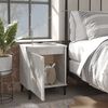 vidaXL Bed Cabinet Set of 2 Concrete Grey Engineered Wood, Metal