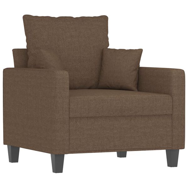 vidaXL Sofa Chair with Footstool Brown 23.6" Fabric