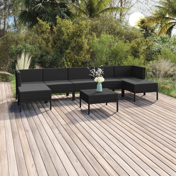 vidaXL Garden Lounge Set Black