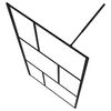 vidaXL Walk-in Shower Wall with Tempered Glass Black 35.4"x76.8"