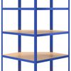 vidaXL 5-Layer Shelves 4 pcs Blue Steel&Engineered Wood