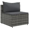vidaXL Patio Lounge Set Grey PE rattan, powder-coated steel, 100% polyester