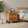 vidaXL Bedside Cabinet Brown Solid acacia wood, engineered wood, steel