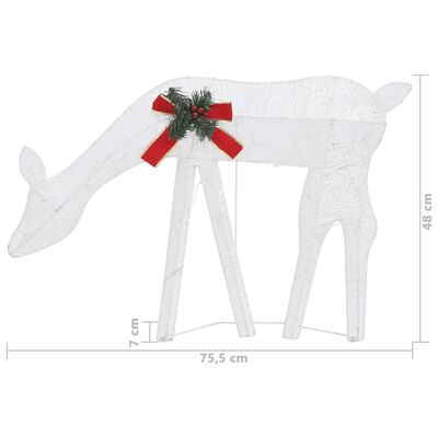 vidaXL Christmas Reindeer Family 106.3"x2.8"x35.4" Silver Cold White Mesh
